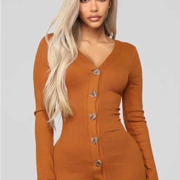 Long Sleeve Dress in Rust - Picture 5 of 13